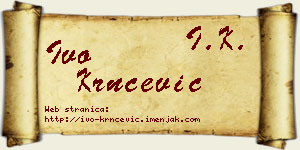 Ivo Krnčević vizit kartica